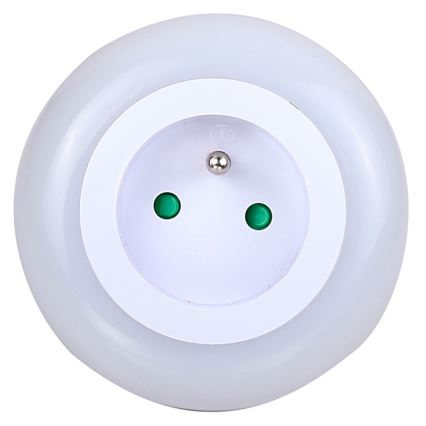 LED Orientacinis šviestuvas su prieblandos jutikliu ir lizdu LED/0,6W/230V