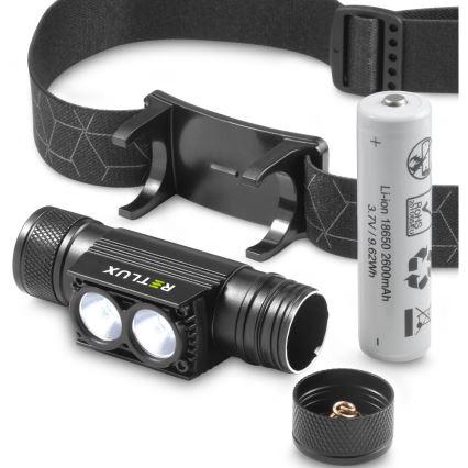 LED Pritemdomas įkraunamas aliuminio priekinis žibintas LED/2600 mAh IP65