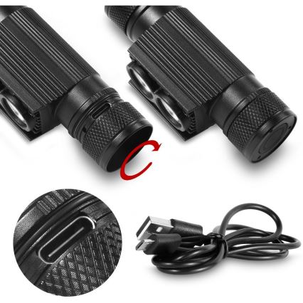 LED Pritemdomas įkraunamas aliuminio priekinis žibintas LED/2600 mAh IP65