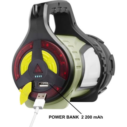 LED pritemdomas įkraunamas lauko žibintuvėlis su maitinimo bloku LED/21W/4400mAh IP44