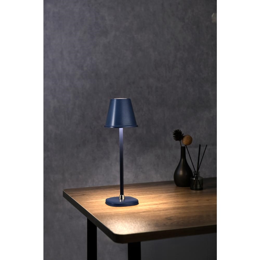 LED Pritemdomas įkraunamas stalinis šviestuvas LED/3W/1800 mAh tamsiai mėlyna