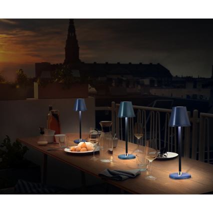 LED Pritemdomas įkraunamas stalinis šviestuvas LED/3W/1800 mAh tamsiai mėlyna