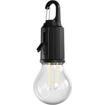 Retlux - LED reguliuojamo ryškumo įkraunamas žibintas LED/0,3W/USB 400 mAh IP44 juodas