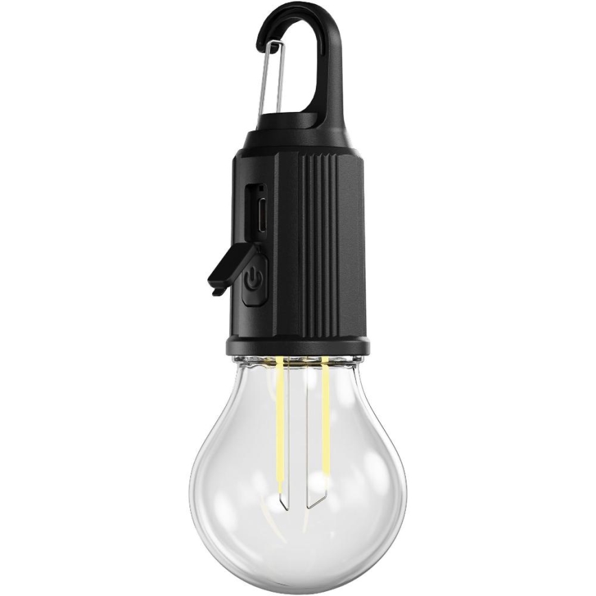 Retlux - LED reguliuojamo ryškumo įkraunamas žibintas LED/0,3W/USB 400 mAh IP44 juodas
