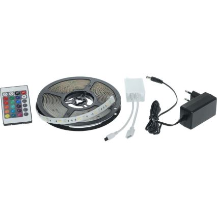 LED RGBW Išmanus šviesos reguliavimas juostelė 5m LED/230V 2700-6500K Wi-Fi Tuya + nuotolinio valdymo pultas