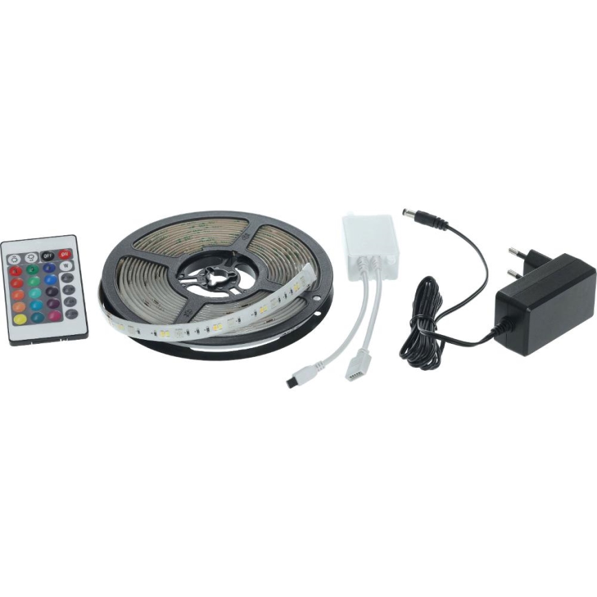 LED RGBW Išmanus šviesos reguliavimas juostelė 5m LED/230V 2700-6500K Wi-Fi Tuya + nuotolinio valdymo pultas