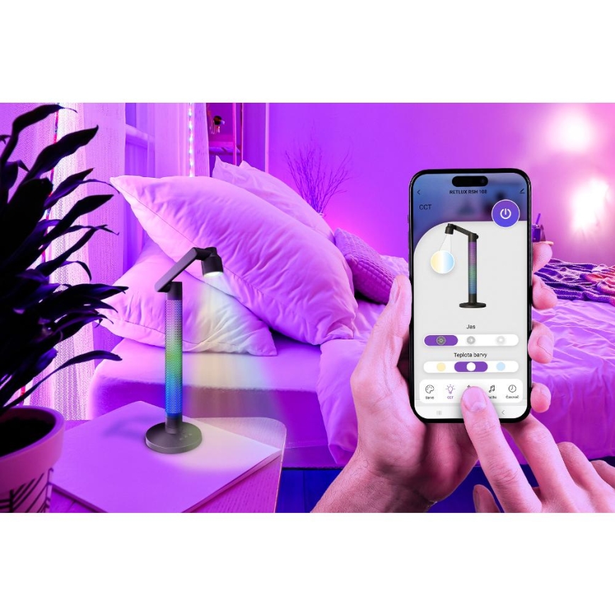 LED RGBW Pritemdomas stalinis šviestuvas LED/10W/5V 2700-6000K Wi-Fi Tuya + nuotolinio valdymo pultas