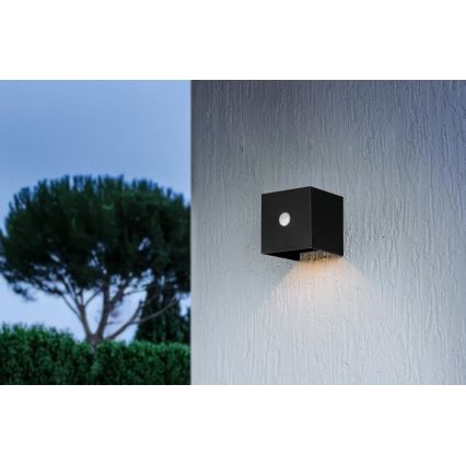 Retlux - LED saulės sieninis šviestuvas su jutikliu LED/1W/3,7V 1200 mAh IP44 juodas
