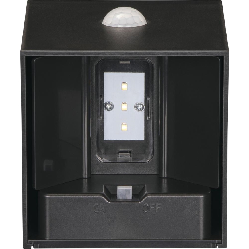 Retlux - LED saulės sieninis šviestuvas su jutikliu LED/1W/3,7V 1200 mAh IP44 juodas