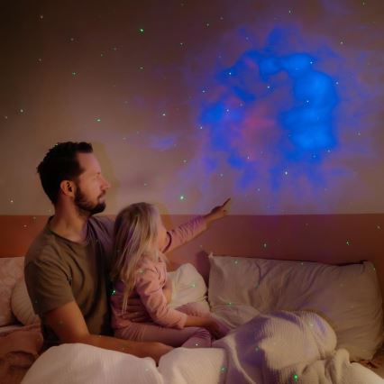 LED vaikų projektorius 230V astronautas 12,5 cm + nuotolinis valdymas