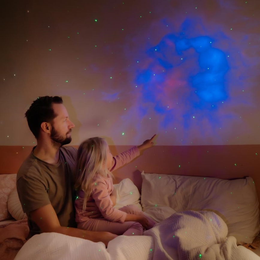 LED vaikų projektorius 230V astronautas 12,5 cm + nuotolinis valdymas