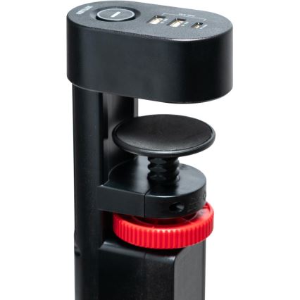 3 lizdų ilgintuvas su tvirtinimu prie stalo, E tipo, 2x USB-A + 1x USB-C, 1,5 m, juodas