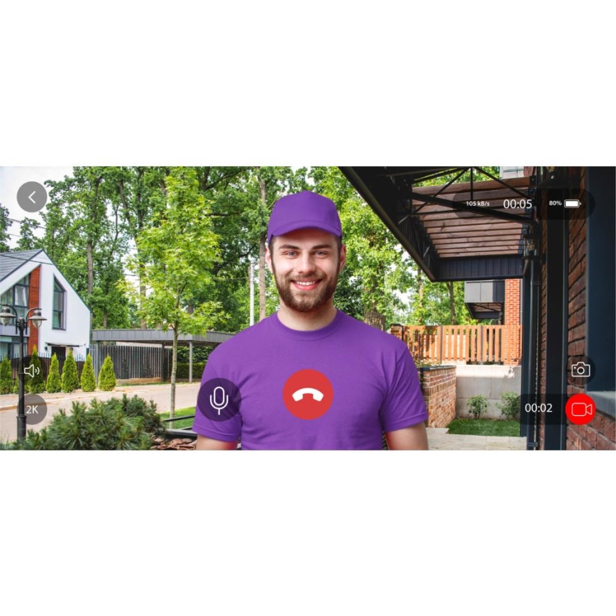 Video durų skambutis su judesio jutikliu 5MPx 1440p 5200 mAh Wi-Fi IP65 antracitas