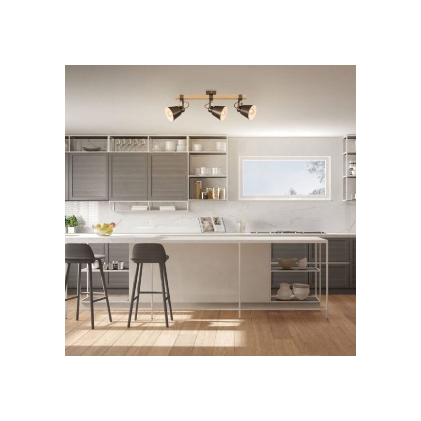 RETRO taškinis šviestuvas 3xE27/40W/230V, rudos spalvos