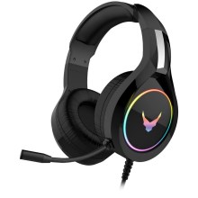 RGB ausinės su mikrofonu juodos