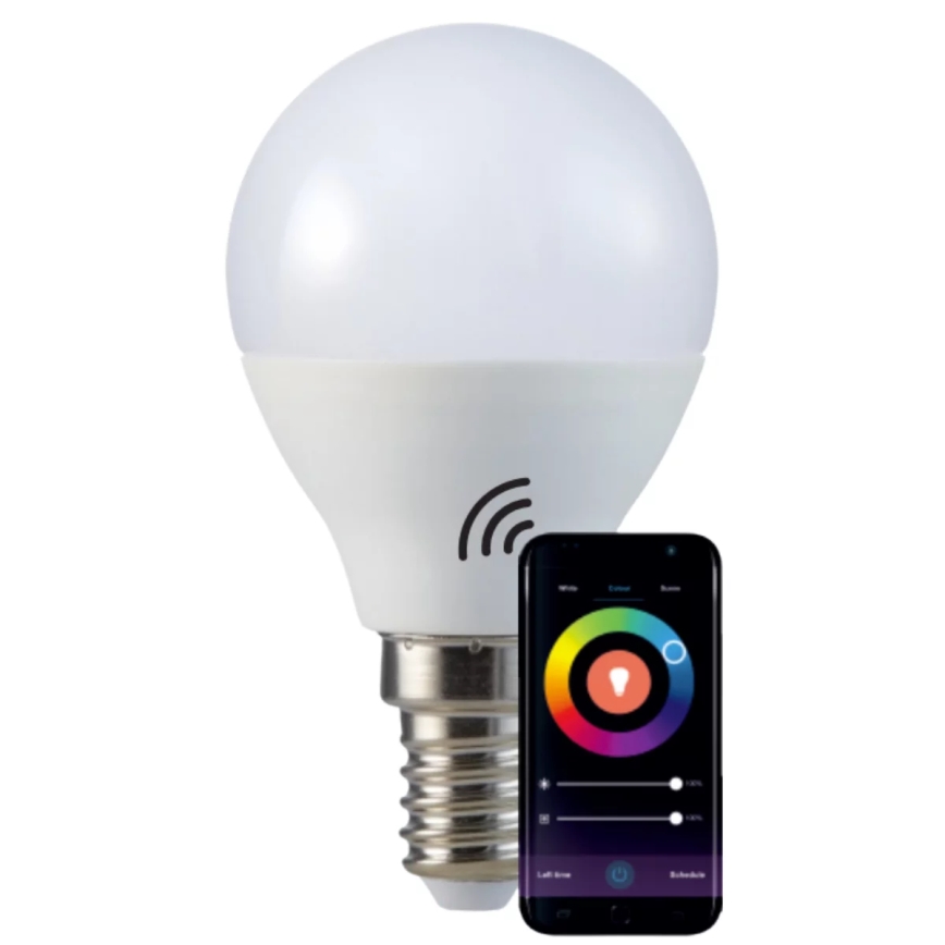 RGB LED pritemdoma elektros lemputė G45 E14/5,5W/230V 3000-6500K Wi-fi Tuya