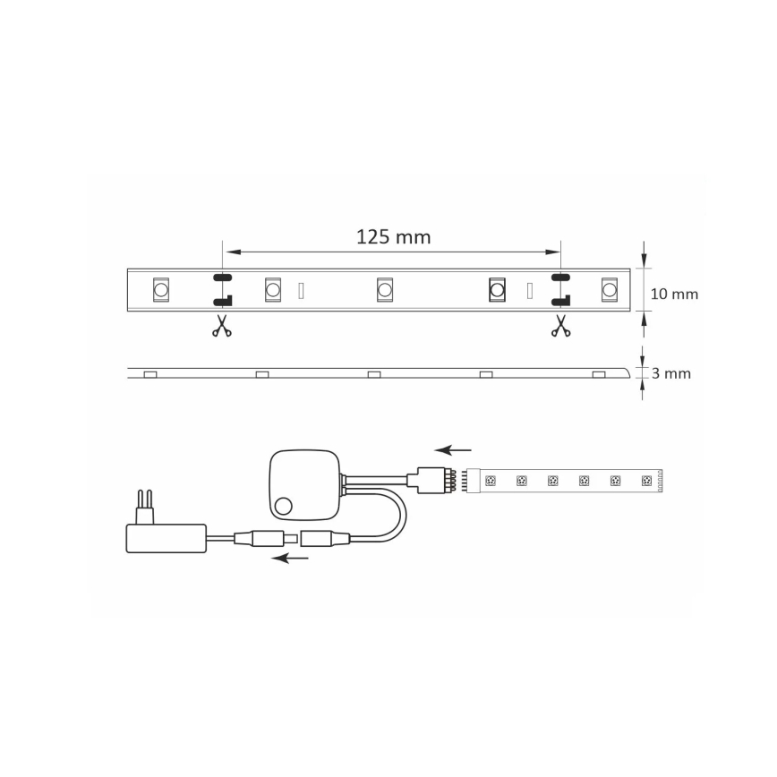 RGB LED Reguliuojama juostelė Wi-Fi + muzikos funkcija LED/16W/230V 5 m Tuya