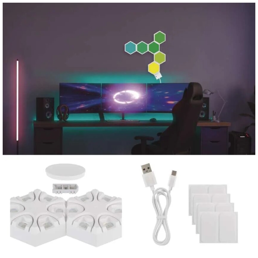 RGBIC Pritemdomas stalinis šviestuvas GoSmart LED/5,5W/230V Wi-Fi Tuya