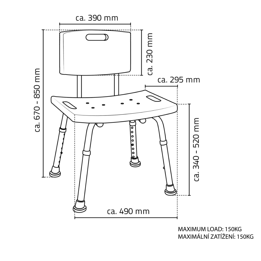 Ridder - Kėdė su atlošu 49x85 balta