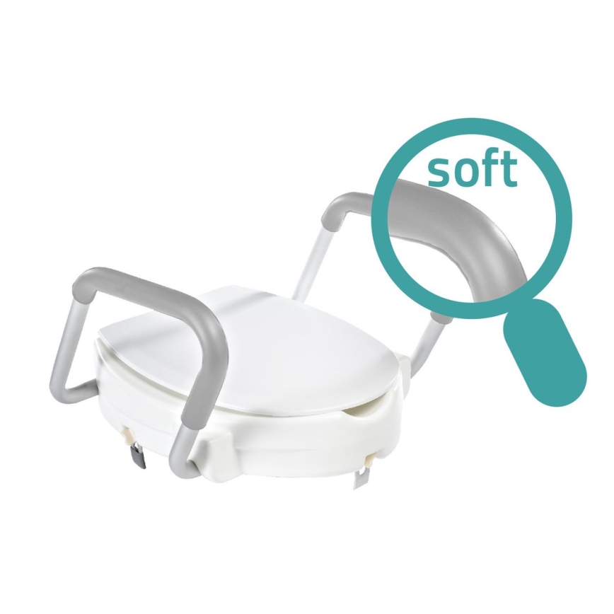 Ridder - Paaukštinta tualeto sėdynė su rankenomis, balta