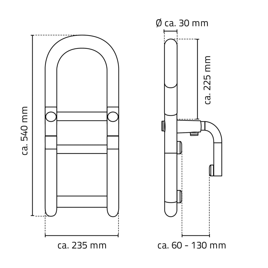 Ridder - Vonios rankena 54x23,5 cm balta