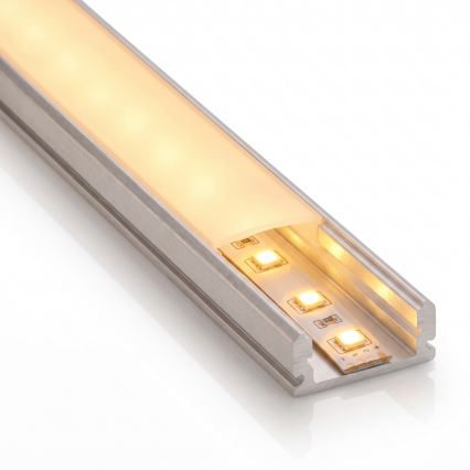 RINKINYS 1x LED juosta su judesio jutikliu FLEX LED/3,6W/4xAA 2 m + 2x įleidžiamas profilis 1 m sidabrinė/balta