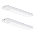 Rinkinys (2 vnt.) Įkraunamas VIRO LED baldų apšvietimas su judesio ir sutemos jutikliu LED/1W/3,7V 800 mAh 3000/4000/6500K 20 cm balta