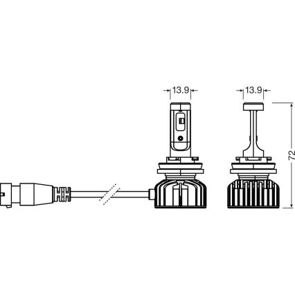 Rinkinys: 2 vnt. LED automobilinės lemputės NIGHT BREAKER SMART HB4 P22d/10W/12V 6000K - Osram