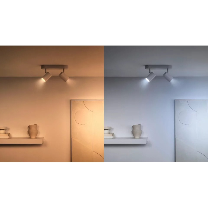 Rinkinys (2 vnt.) LED reguliuojamos lemputės su judesio jutikliu PAR16 GU10/4,7W/230V 2700-6500K CRI 90 Wi-Fi - WiZ
