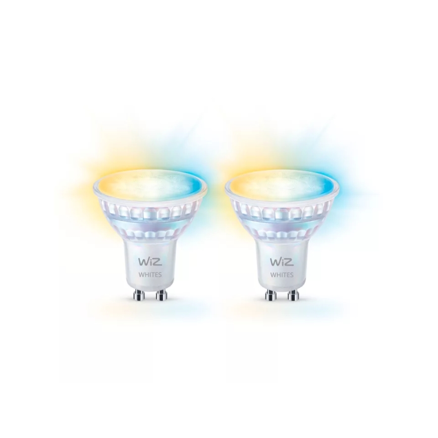 Rinkinys (2 vnt.) LED reguliuojamos lemputės su judesio jutikliu PAR16 GU10/4,7W/230V 2700-6500K CRI 90 Wi-Fi - WiZ