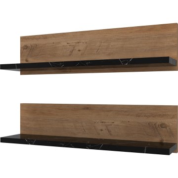 Rinkinys 2 vnt. lentynės SHELFIE, pušies/juodos spalvos