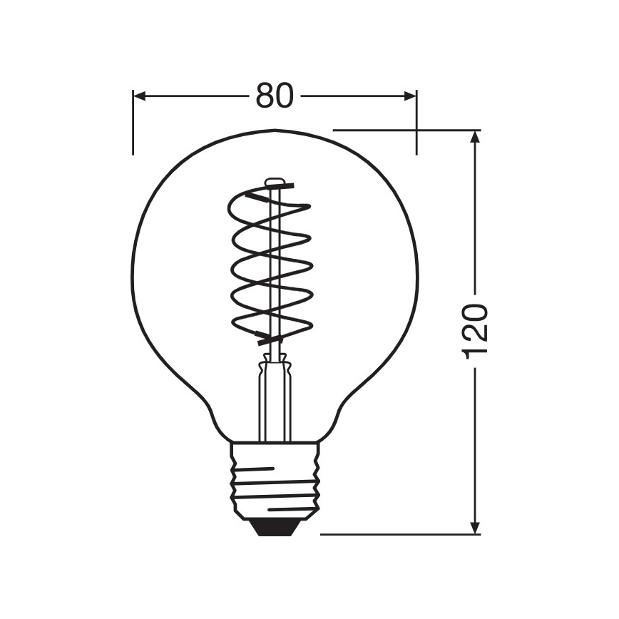 Rinkinys 2 vnt. pritemdomų LED lempučių VINTAGE FILAMENT E27/4,8W/230V 2200K - Osram