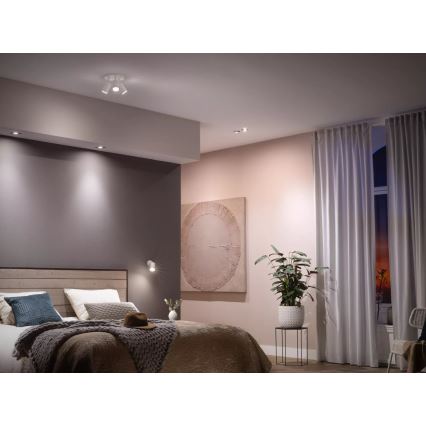 Komplektas (2 vnt.) — dimeriuojamos Philips Hue White Ambiance GU10 LED lemputės, 4,2W / 230V, 2200–6500K + Hue Bridge
