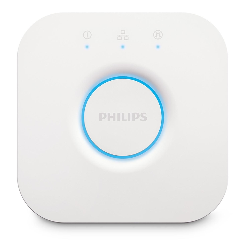 Komplektas (2 vnt.) — dimeriuojamos Philips Hue White Ambiance GU10 LED lemputės, 4,2W / 230V, 2200–6500K + Hue Bridge
