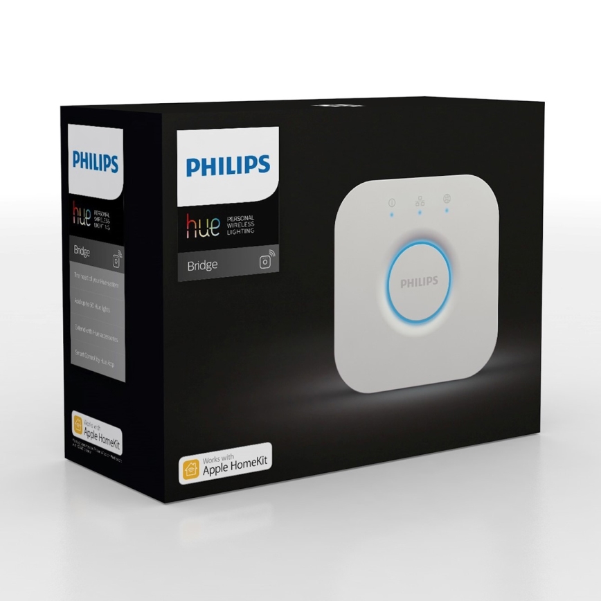 Komplektas (2 vnt.) — dimeriuojamos Philips Hue White Ambiance GU10 LED lemputės, 4,2W / 230V, 2200–6500K + Hue Bridge