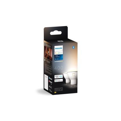 Komplektas (2 vnt.) — dimeriuojamos Philips Hue White Ambiance GU10 LED lemputės, 4,2W / 230V, 2200–6500K + Hue Bridge