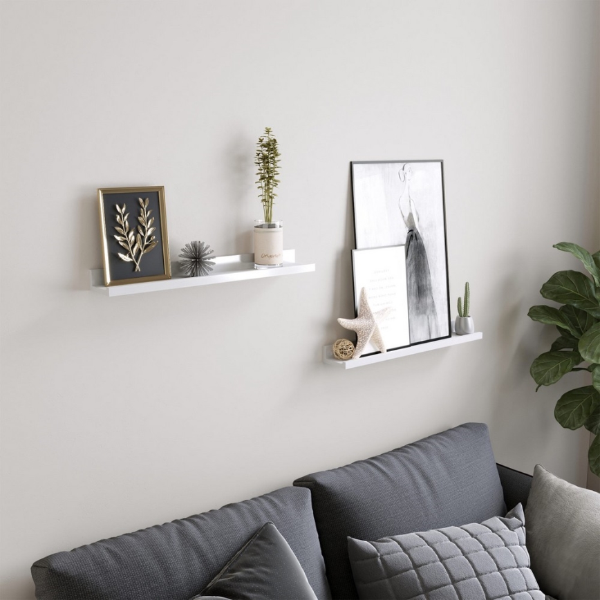 Rinkinys: 2 vnt. sieninių lentynų SHELFY, baltos spalvos