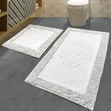 RINKINYS 2 vnt. Vonios kilimėlis PIANTE 60/100 cm baltas