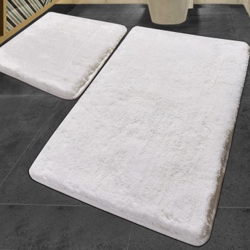 RINKINYS 2 vnt. vonios kilimėlių 60/100 cm baltos spalvos
