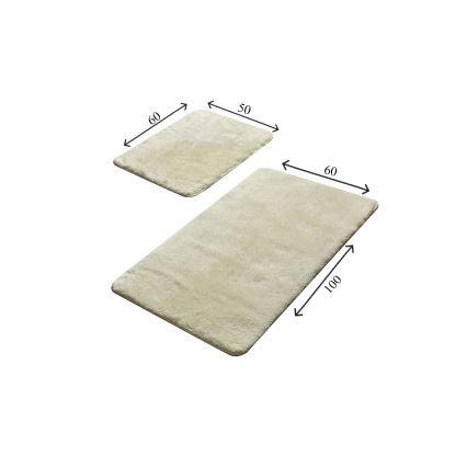 RINKINYS 2 vnt. vonios kilimėlių 60/100 cm baltos spalvos