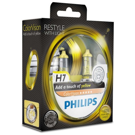 RINKINYS 2x Automobilio lemputės Philips COLOR VISION 12972CVPYS2 H7 PX26d /55W/12V