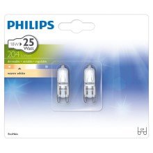 RINKINYS 2x Didelio našumo lemputė Philips ECOHALO G9/18W/230V 2800K