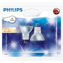RINKINYS 2x Didelio našumo lemputė Philips HALOGEN GU4/20W/12V 3000K