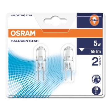 RINKINYS 2x halogeninė lemputė HALOSTAR G4 / 5W / 12V 2700K - Osram
