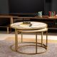 RINKINYS 2x Kavos staliukas TAMBUR aukso/smėlio spalvos