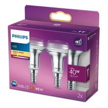 RINKINYS 2x LED Atšvaitinė lemputė Philips E14/2,8W/230V 2700K