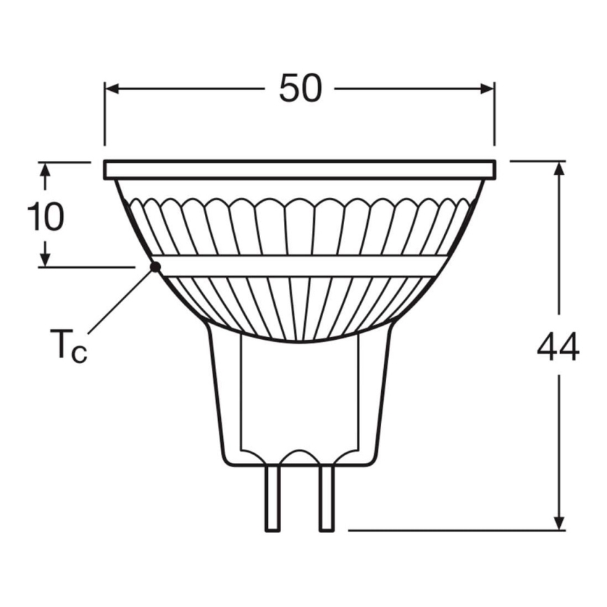 Rinkinys 2x LED pritemdoma reflektorinė lemputė MR16 GU5,3/5W/12V 2700K 36° CRI 90 - Osram