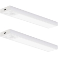 RINKINYS 2x LED įkraunamas baldų apšvietimas su judesio ir sutemų jutikliu VIRO LED/1W/3,7V 800 mAh 3000/4000/6500K 20 cm balta