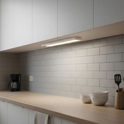 Komplektas 2 vnt. VIRO įkraunami LED baldų šviestuvai su judesio ir sutemų jutikliais, LED/1,2W/3,7V, 800 mAh, 3000/4000/6500K, 30 cm, balta