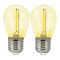 RINKINYS 2x LED Lemputė PARTY E27/0,3W/36V geltona